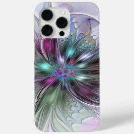 Kleurrijke Fantasy Abstract Modern Fractal Flower iPhone 15 Pro Max Hoesje