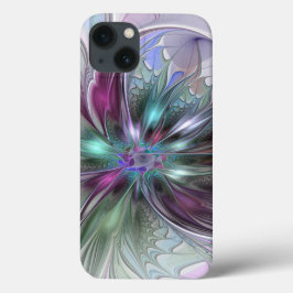 Kleurrijke Fantasy Abstract Modern Fractal Flower Case-Mate iPhone Case