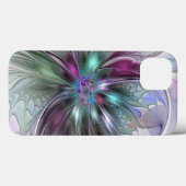 Kleurrijke Fantasy Abstract Modern Fractal Flower Case-Mate iPhone Case (Achterkant (horizontaal))