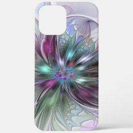 Kleurrijke Fantasy Abstract Modern Fractal Flower Case-Mate iPhone Case