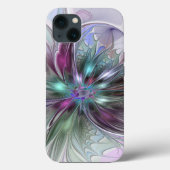 Kleurrijke Fantasy Abstract Modern Fractal Flower Case-Mate iPhone Case (Achterkant)