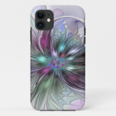 Kleurrijke Fantasy Abstract Modern Fractal Flower Case-Mate iPhone Case (Achterkant)