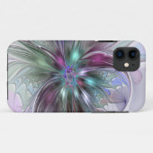 Kleurrijke Fantasy Abstract Modern Fractal Flower Case-Mate iPhone Case (Achterkant (horizontaal))