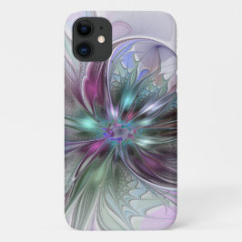 Kleurrijke Fantasy Abstract Modern Fractal Flower Case-Mate iPhone Case