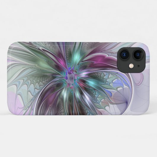 Kleurrijke Fantasy Abstract Modern Fractal Flower Case-Mate iPhone Case (Achterkant (horizontaal))