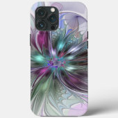 Kleurrijke Fantasy Abstract Modern Fractal Flower Case-Mate iPhone Case (Achterkant)