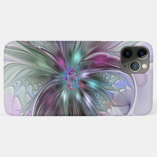 Kleurrijke Fantasy Abstract Modern Fractal Flower Case-Mate iPhone Case (Achterkant (horizontaal))