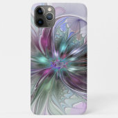 Kleurrijke Fantasy Abstract Modern Fractal Flower Case-Mate iPhone Case (Achterkant)