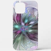 Kleurrijke Fantasy Abstract Modern Fractal Flower Case-Mate iPhone Case (Achterkant)