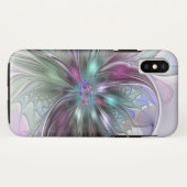 Kleurrijke Fantasy Abstract Modern Fractal Flower Case-Mate iPhone Case (Achterkant (horizontaal))