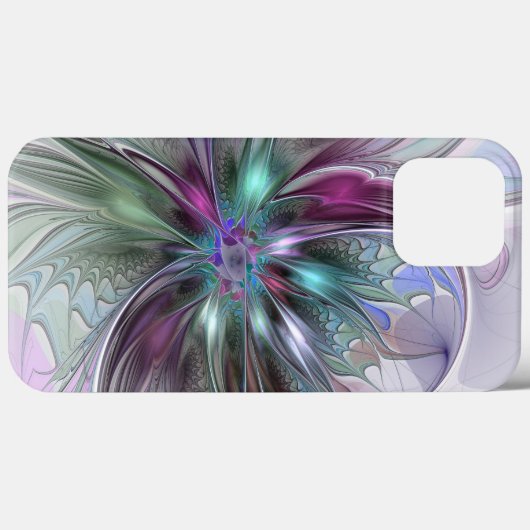 Kleurrijke Fantasy Abstract Modern Fractal Flower Case-Mate iPhone Case (Achterkant (horizontaal))