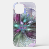 Kleurrijke Fantasy Abstract Modern Fractal Flower Case-Mate iPhone Case (Achterkant)