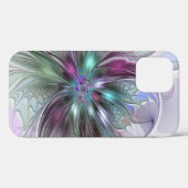 Kleurrijke Fantasy Abstract Modern Fractal Flower Case-Mate iPhone Case (Achterkant (horizontaal))