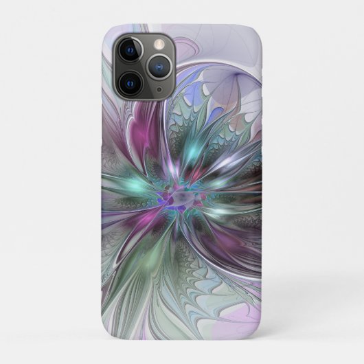 Kleurrijke Fantasy Abstract Modern Fractal Flower Case-Mate iPhone Case (Achterkant)