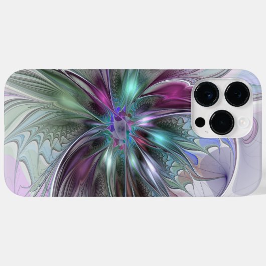 Kleurrijke Fantasy Abstract Modern Fractal Flower Case-Mate iPhone Case (Achterkant (horizontaal))