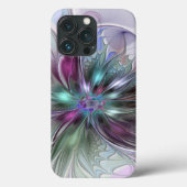 Kleurrijke Fantasy Abstract Modern Fractal Flower Case-Mate iPhone Case (Achterkant)