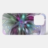 Kleurrijke Fantasy Abstract Modern Fractal Flower Case-Mate iPhone Case (Achterkant (horizontaal))
