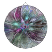 Kleurrijke Fantasy Abstract Modern Fractal Flower Dartbord (Voorkant)