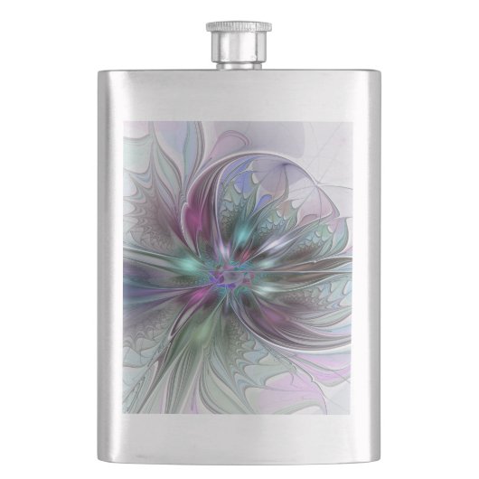 Kleurrijke Fantasy Abstract Modern Fractal Flower Flacon (Voorkant)