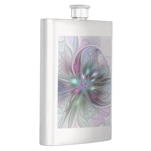 Kleurrijke Fantasy Abstract Modern Fractal Flower Flacon (Rechts)