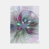 Kleurrijke Fantasy Abstract Modern Fractal Flower Fleece Deken (Voorkant)