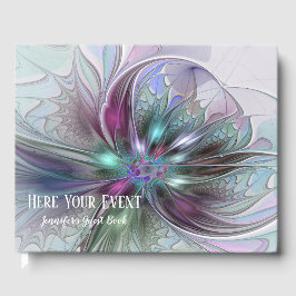 Kleurrijke Fantasy Abstract Modern Fractal Flower Gastenboek