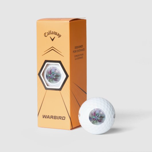 Kleurrijke Fantasy Abstract Modern Fractal Flower Golfballen (Verpakking)