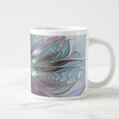 Kleurrijke Fantasy Abstract Modern Fractal Flower Grote Koffiekop (Rechts)