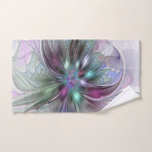 Kleurrijke Fantasy Abstract Modern Fractal Flower Handdoek (Handdoek)