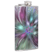 Kleurrijke Fantasy Abstract Modern Fractal Flower Heupfles (Rechts)