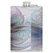 Kleurrijke Fantasy Abstract Modern Fractal Flower Heupfles (Achterkant)