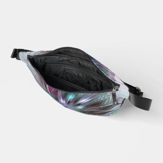 Kleurrijke Fantasy Abstract Modern Fractal Flower Heuptasje (Open)