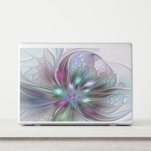 Kleurrijke Fantasy Abstract Modern Fractal Flower HP Laptopsticker