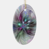 Kleurrijke Fantasy Abstract Modern Fractal Flower Keramisch Ornament (Rechts)