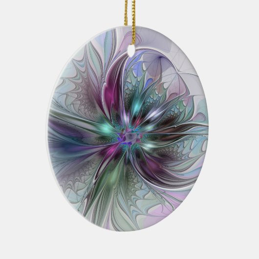 Kleurrijke Fantasy Abstract Modern Fractal Flower Keramisch Ornament (Rechts)