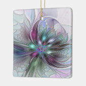 Kleurrijke Fantasy Abstract Modern Fractal Flower Keramisch Ornament (Links)