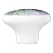 Kleurrijke Fantasy Abstract Modern Fractal Flower Keramische Knop (Zijkant)