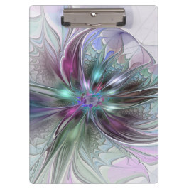 Kleurrijke Fantasy Abstract Modern Fractal Flower Klembord