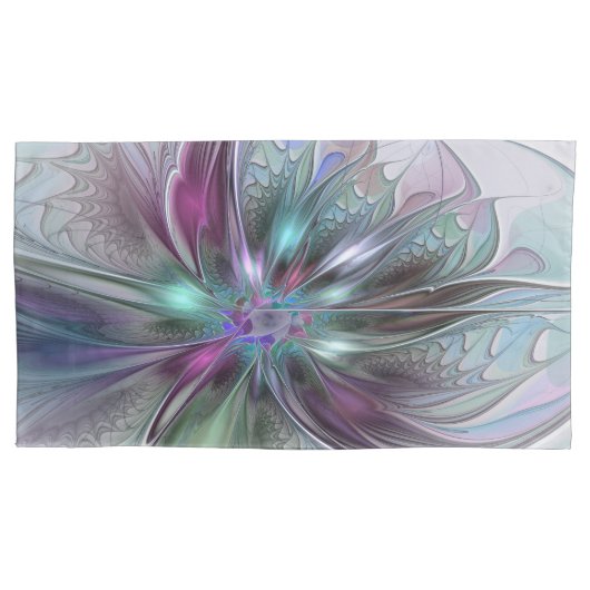 Kleurrijke Fantasy Abstract Modern Fractal Flower Kussensloop (Voorkant)