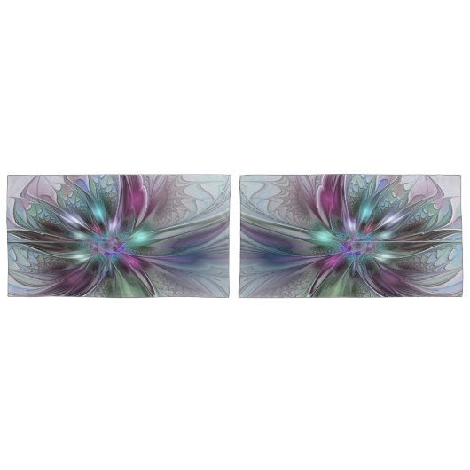 Kleurrijke Fantasy Abstract Modern Fractal Flower Kussensloop (Voorkant-Set)