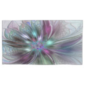 Kleurrijke Fantasy Abstract Modern Fractal Flower Kussensloop (Voorkant-Links)