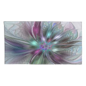 Kleurrijke Fantasy Abstract Modern Fractal Flower Kussensloop (Achterkant-Rechts)