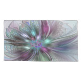 Kleurrijke Fantasy Abstract Modern Fractal Flower Kussensloop (Achterkant-Links)
