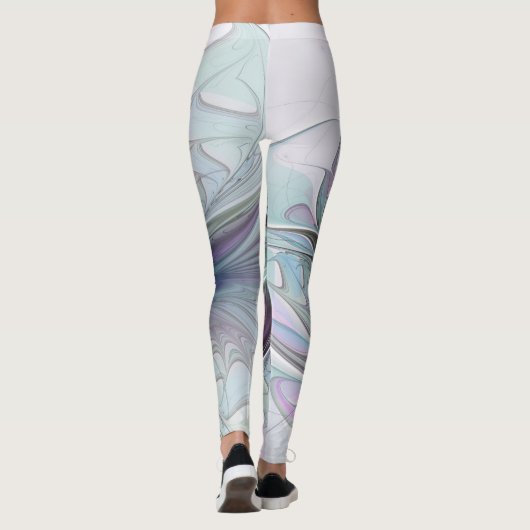 Kleurrijke Fantasy Abstract Modern Fractal Flower Leggings (Achterkant)