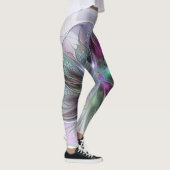 Kleurrijke Fantasy Abstract Modern Fractal Flower Leggings (Rechts)