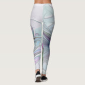 Kleurrijke Fantasy Abstract Modern Fractal Flower Leggings (Achterkant)