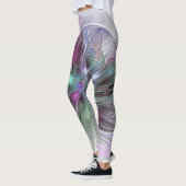 Kleurrijke Fantasy Abstract Modern Fractal Flower Leggings (Links)