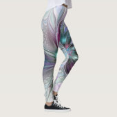 Kleurrijke Fantasy Abstract Modern Fractal Flower Leggings (Rechts)