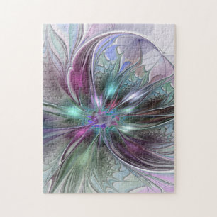 Kleurrijke Fantasy Abstract Modern Fractal Flower Legpuzzel