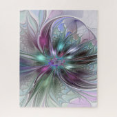Kleurrijke Fantasy Abstract Modern Fractal Flower Legpuzzel (Verticaal)